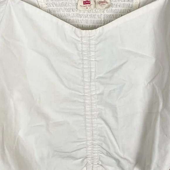 NWT LEVI’S Devin White Cropped Puff Sleeve Blouse Women Size Medium - Picture 6 of 12